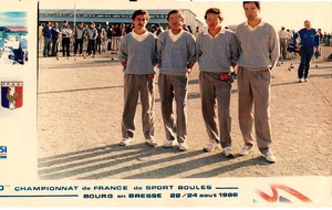 Bourg en Bresse 1986.Gilles Cantet, Yvon Landriau, Serge Galarneau, Luc Cantet